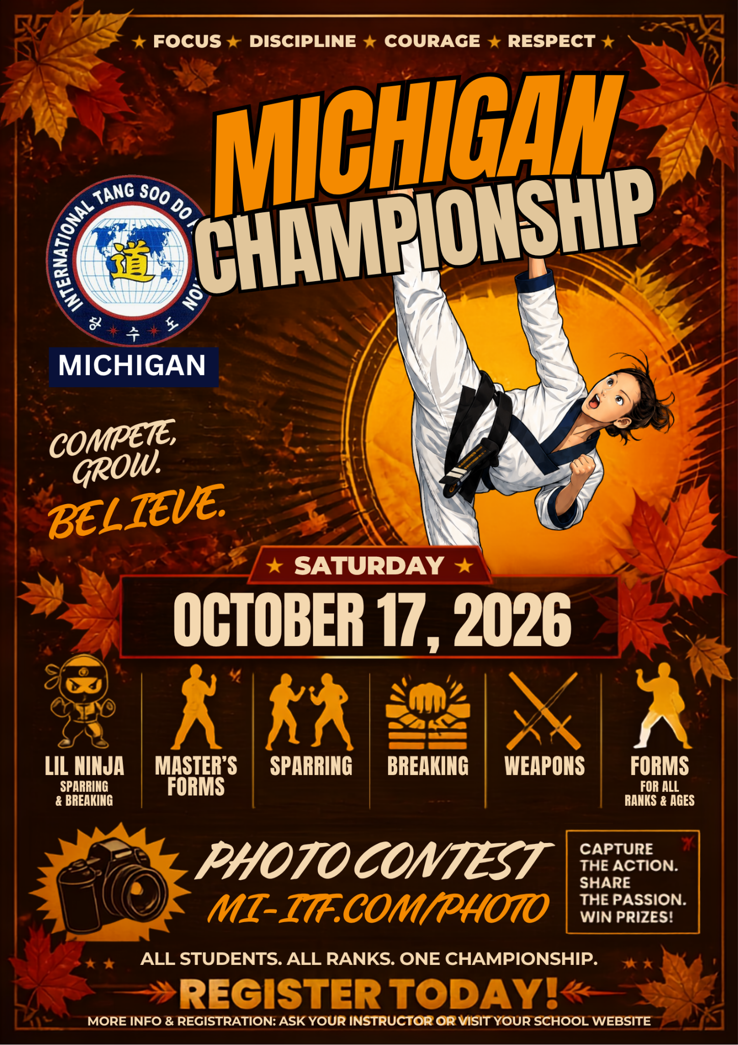Official Michigan Championship flyer for October 17, 2026